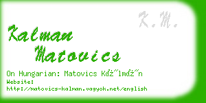 kalman matovics business card